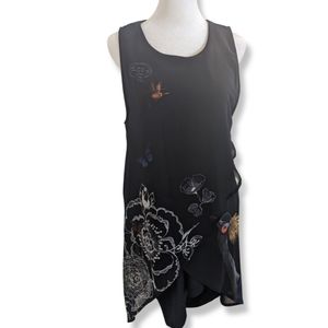 Desigual Blue Sleeveless Peacock Dress Size 38